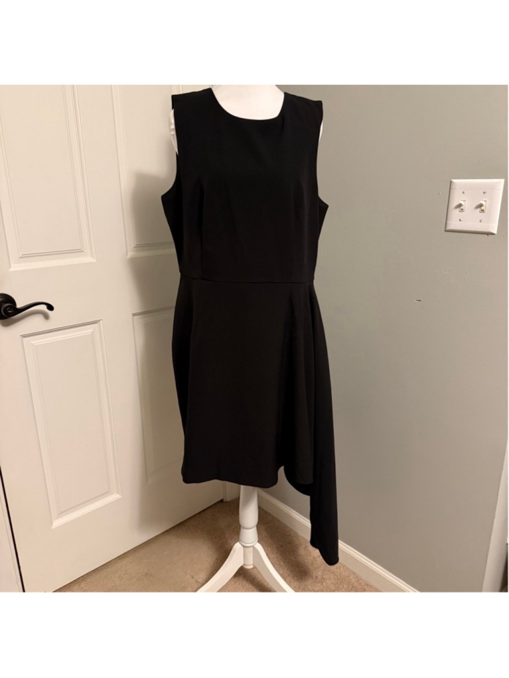 Chelsea28 Black Asymetrical A-Line Dress Size 14 EUC - Picture 5 of 8